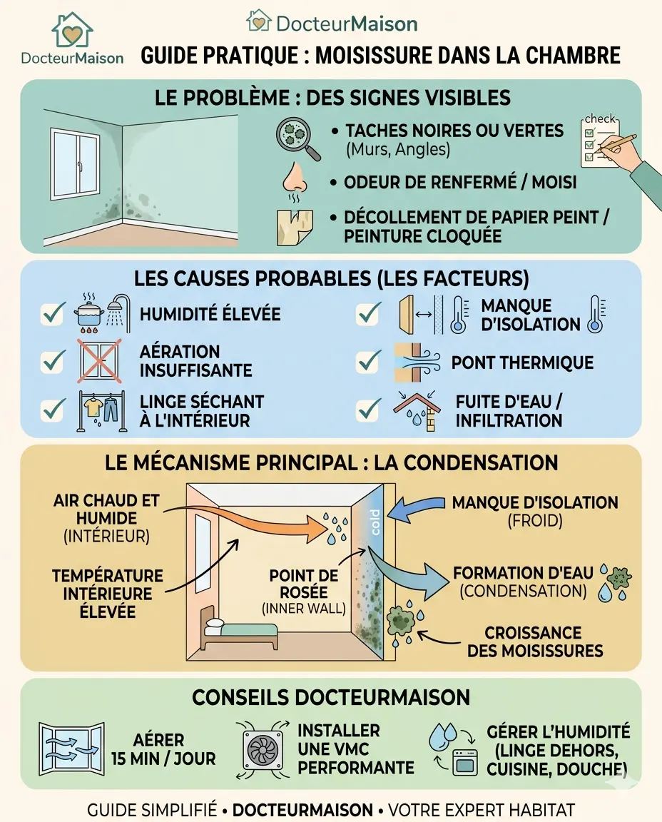 Schéma principal pour comprendre : Moisissure dans une chambre