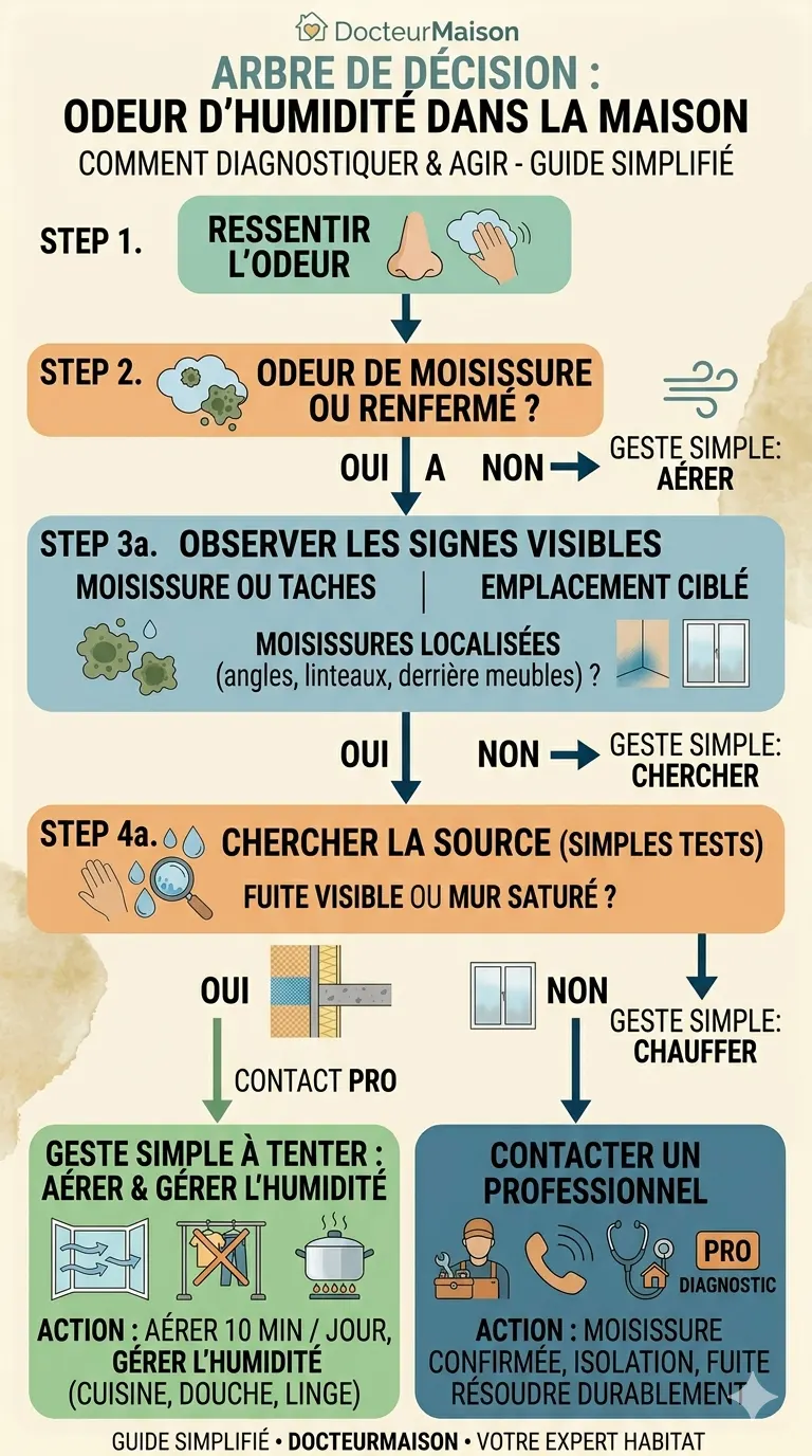 Schéma principal pour comprendre : Odeur d’humidité dans la maison