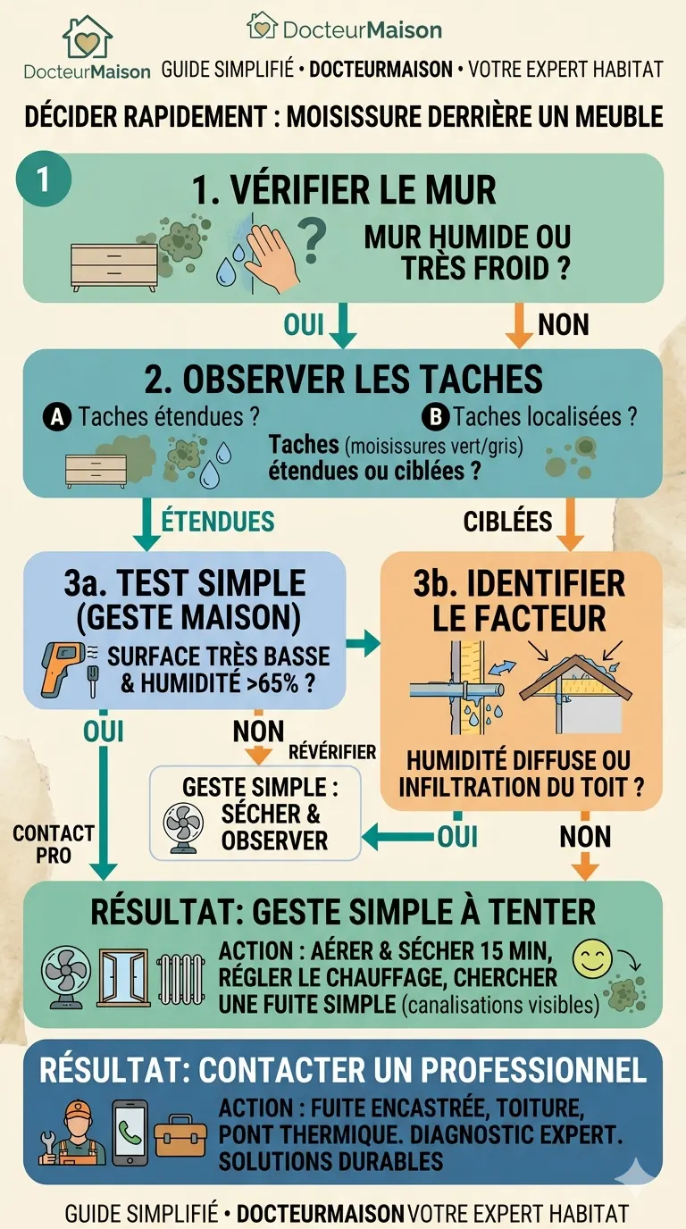 Arbre de décision pour comprendre : Moisissure derrière un meuble